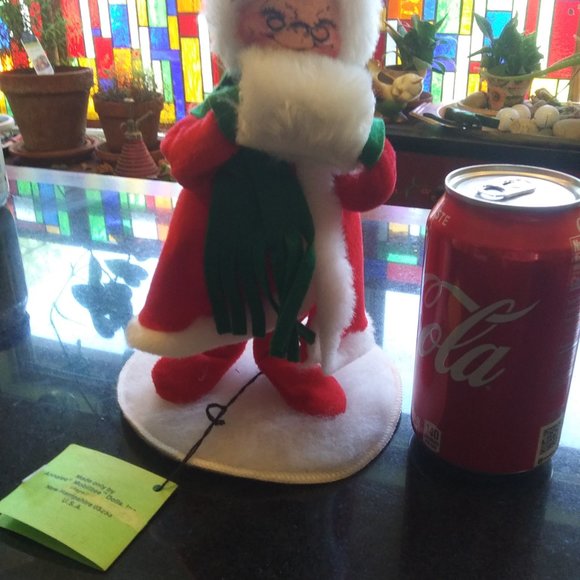 VTG Annalee Thorndike Mobilitee Doll Mrs Claus with muff and holly on her hat - Picture 11 of 13